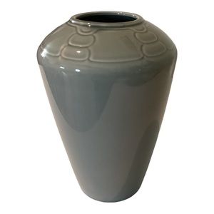 ARITA Sculptura Gray Porcelain Art Deco Style Vase Japan Vintage EUC